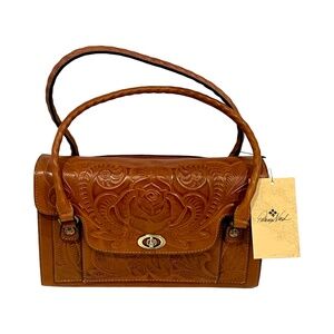NWT PATRICIA NASH Sanabria Tooled Leather Satchel Handbag